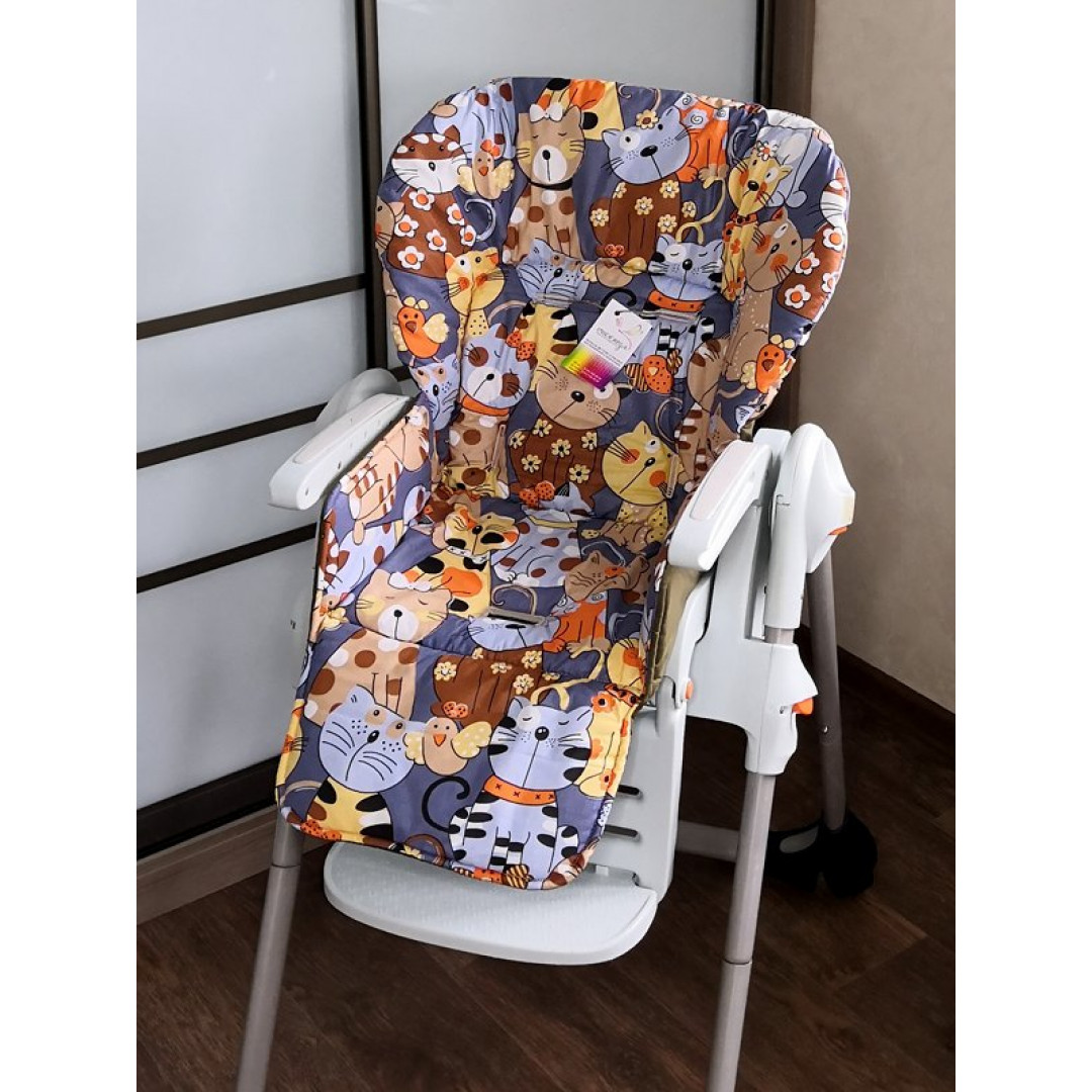  Купить чехол на стульчик для кормления Happy Baby Kevin (Любимые коты, двусторонний)