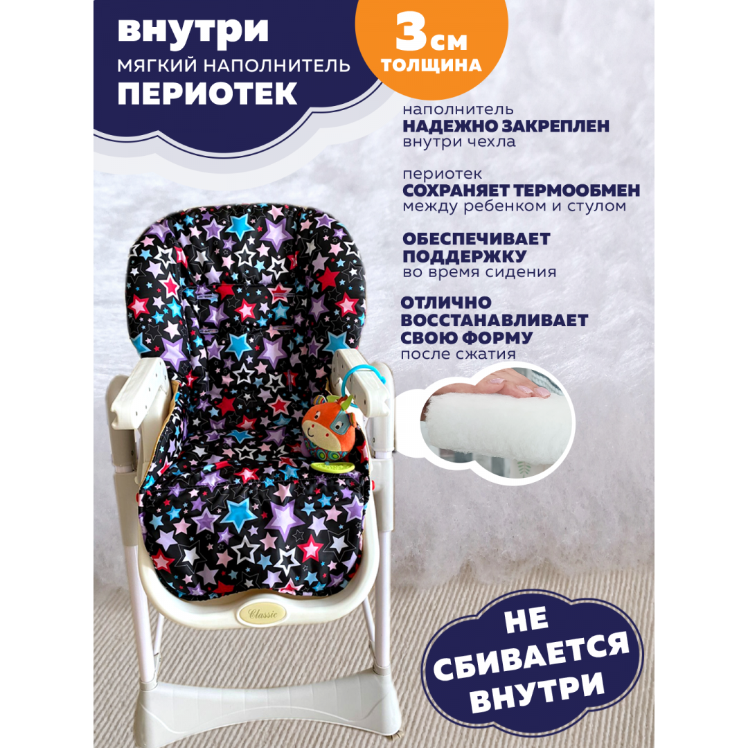 Купить чехол на стульчик для кормления Happy Baby William/ Classic (Галактика, водостойкий)